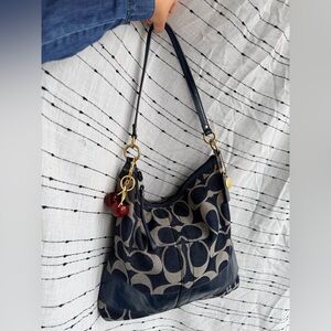 vintage Coach Signature Denim Hobo Bag